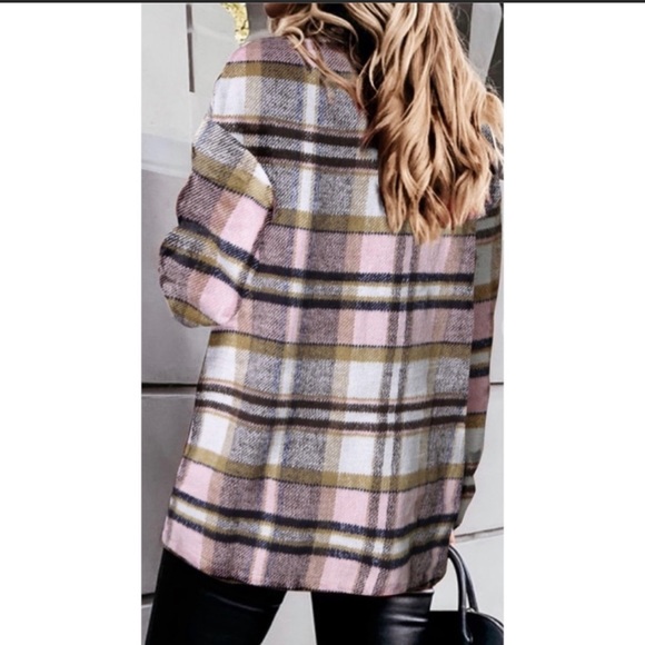 *Last One* Pink Flannel Oversized Shirt - Picture 2 of 2